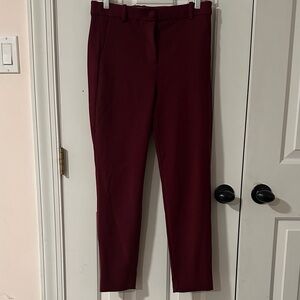 J. Crew Cameron High Rise Burgundy Trousers Size 6